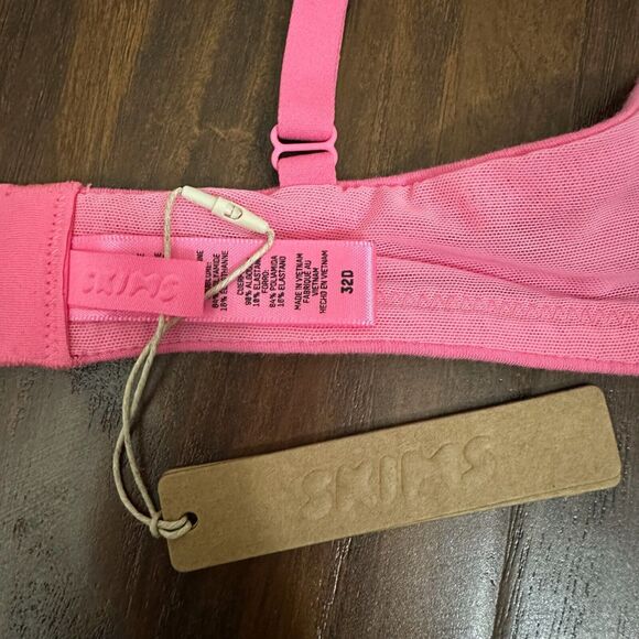 SKIMS Cotton Jersey T-Shirt Bra Sugar Pink Underwired Stretch NWT - Picture 11 of 14